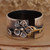 Multi-metal band ring, 'One Bloom' - Armenian Handmade Multi-Metal Band Ring with Floral Detail
