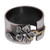 Multi-metal band ring, 'One Bloom' - Armenian Handmade Multi-Metal Band Ring with Floral Detail