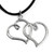 Sterling silver pendant necklace, 'Entwined Hearts' - Romantic Faux Leather Cord Sterling Silver Pendant Necklace
