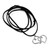 Sterling silver pendant necklace, 'Entwined Hearts' - Romantic Faux Leather Cord Sterling Silver Pendant Necklace