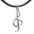 Sterling silver pendant necklace, 'Melodious Twist' - Music-Themed Sterling Silver Treble Clef Pendant Necklace