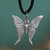 Sterling silver pendant necklace, 'Butterfly of Dreams' - Fantasy-Inspired Sterling Silver Butterfly Pendant Necklace