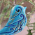 Aretes de arcilla colgan - Pendientes colgantes azul turquesa con temática de pájaros
