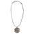 Malachite pendant necklace, 'Travel Clover' - Clover-Themed Brass Pendant Necklace with Malachite Stone
