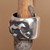 Sterling silver ear cuff, 'Leopard Puissance' - Folk Art Oxidized Sterling Silver Leopard-Themed Ear Cuff