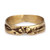 Brass band ring, 'Blossoming Golden' - Oxidized and Polished Brass Band Ring with Floral Motifs