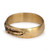 Brass band ring, 'Blossoming Golden' - Oxidized and Polished Brass Band Ring with Floral Motifs