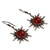 Carnelian dangle earrings, 'Sunny Fieriness' - Carnelian Cabochon and Sterling Silver Sun Dangle Earrings