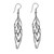 Sterling silver dangle earrings, 'Entwined Ovals' - Minimalist Entwined Oval Themed Silver Dangle Earrings