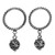 Sterling silver dangle earrings, 'Armenian Orbs' - Antique-Finished Silver Circle and Orb Dangle Earrings