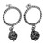 Sterling silver dangle earrings, 'Armenian Orbs' - Antique-Finished Silver Circle and Orb Dangle Earrings