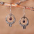 Garnet dangle earrings, 'Precious Pomegranate' - Pomegranate-Inspired Silver Dangle Earrings with Garnet Gems