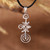Collar colgante largo de plata de ley - Collar Colgante De Plata Con Temática De Petroglifo Armenio Antiguo