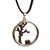 Sterling silver and copper long pendant necklace, 'Tree of Life Circle' - Tree of Life Themed Silver and Copper Long Pendant Necklace