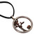 Sterling silver and copper long pendant necklace, 'Tree of Life Circle' - Tree of Life Themed Silver and Copper Long Pendant Necklace