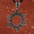 Sterling silver pendant necklace, 'New Sunshine' - Oxidized Sun-Shaped Sterling Silver Long Pendant Necklace