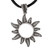 Sterling silver pendant necklace, 'New Sunshine' - Oxidized Sun-Shaped Sterling Silver Long Pendant Necklace