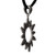 Sterling silver pendant necklace, 'New Sunshine' - Oxidized Sun-Shaped Sterling Silver Long Pendant Necklace