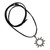 Sterling silver pendant necklace, 'New Sunshine' - Oxidized Sun-Shaped Sterling Silver Long Pendant Necklace