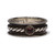 Garnet band ring, 'Center of Romance' - Oxidized and Polished Natural Garnet Band Ring from Armenia