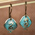 Brass dangle earrings, 'Dragon Essence' - Pomegranate-Shaped Dragon Sign Brass Dangle Earrings