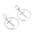 Sterling silver dangle earrings, 'Eternal Faith' - Modern Cross-Themed Round Sterling Silver Dangle Earrings