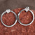 Sterling silver drop earrings, 'Dame Nimbus' - Round Sterling Silver Drop Earrings with Diamond Motifs