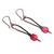 Pendientes colgantes de jade - Pendientes colgantes de cobre con acabado antiguo y jade rojo natural