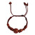 Ceramic beaded macrame pendant bracelet, 'Breathtaking Brown' - Painted Ceramic Beaded Pendant Bracelet with Macrame Cord
