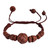 Ceramic beaded macrame pendant bracelet, 'Breathtaking Brown' - Painted Ceramic Beaded Pendant Bracelet with Macrame Cord