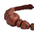 Ceramic beaded macrame pendant bracelet, 'Breathtaking Brown' - Painted Ceramic Beaded Pendant Bracelet with Macrame Cord