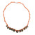 Ceramic beaded necklace, 'Exquisite Droplets' - Hand-Painted Green & Orange Ceramic Beaded Droplet Necklace