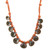 Ceramic beaded necklace, 'Exquisite Droplets' - Hand-Painted Green & Orange Ceramic Beaded Droplet Necklace