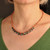 Ceramic beaded necklace, 'Exquisite Droplets' - Hand-Painted Green & Orange Ceramic Beaded Droplet Necklace