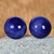 Pendientes de botón de cerámica - Pendientes de botón de cerámica azul violeta modernos con postes
