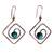 Jade dangle earrings, 'Diamond Ends' - Diamond-Shaped Copper and Natural Jade Dangle Earrings