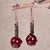 Pendientes colgantes de ágata - Pendientes colgantes tradicionales antiguos de cobre y ágata roja