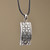 Collar colgante de plata de ley - Collar con colgante floral de plata de ley y cordón de cuero