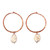 Cultured pearl hoop earrings, 'Pearly Infinity' - Cream-Toned Cultured Pearl and Antiqued Copper Hoop Earrings