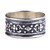Sterling silver band ring, 'Ancestral Blossom' - Classic Floral Sterling Silver Band Ring from Armenia