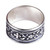 Sterling silver band ring, 'Ancestral Blossom' - Classic Floral Sterling Silver Band Ring from Armenia