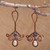 Pendientes colgantes de amatista y perlas cultivadas - Pendientes clásicos de cobre anticipado y pendientes de perlas