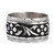 Sterling silver band ring, 'Floral Spell' - Floral Polished and Oxidized Sterling Silver Band Ring