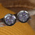 Crystal button earrings, 'Violet Twinkle' - Sterling Silver Button Earrings with Purple Crystals