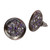 Crystal button earrings, 'Violet Twinkle' - Sterling Silver Button Earrings with Purple Crystals