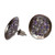 Crystal button earrings, 'Violet Twinkle' - Sterling Silver Button Earrings with Purple Crystals