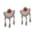 Crystal and sterling silver chandelier earrings, 'Fiery Half-Moon' - Sterling Silver and Crystal Half-Moon Chandelier Earrings