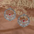 Crystal and sterling silver drop earrings, 'Crown of Fire' - Vine-Themed Red Crystal and Sterling Silver Drop Earrings