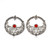 Crystal and sterling silver drop earrings, 'Crown of Fire' - Vine-Themed Red Crystal and Sterling Silver Drop Earrings