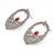Crystal and sterling silver drop earrings, 'Crown of Fire' - Vine-Themed Red Crystal and Sterling Silver Drop Earrings